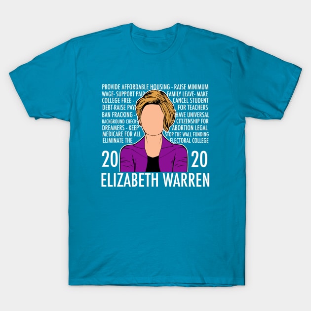 Elizabeth Warren 2020 Platform List T-Shirt by epiclovedesigns